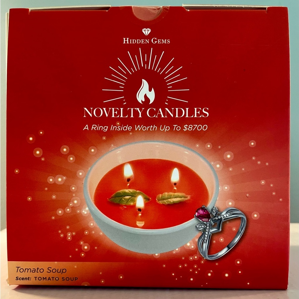 Hidden Gems Tomato Soup Jewellery Candle with Ring